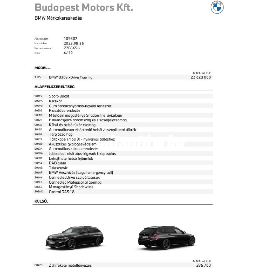 BMW 330 xdrive30e 292Le Touring M Sport Pro full extra + Service Inclusive (tartós bérlet) - Image 24